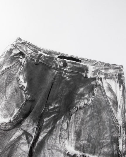 TALKLESSFASHION Retro Street Distressed Washed Jeans