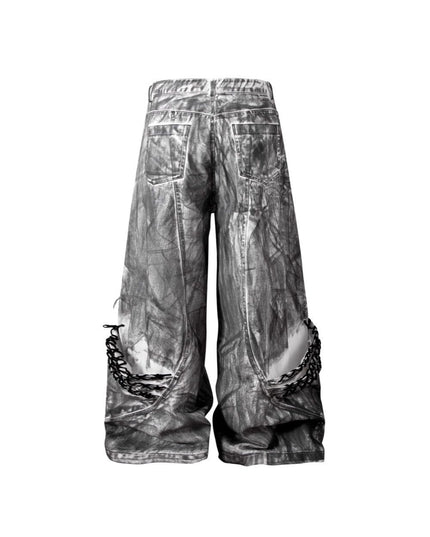 TALKLESSFASHION Retro Street Distressed Washed Jeans
