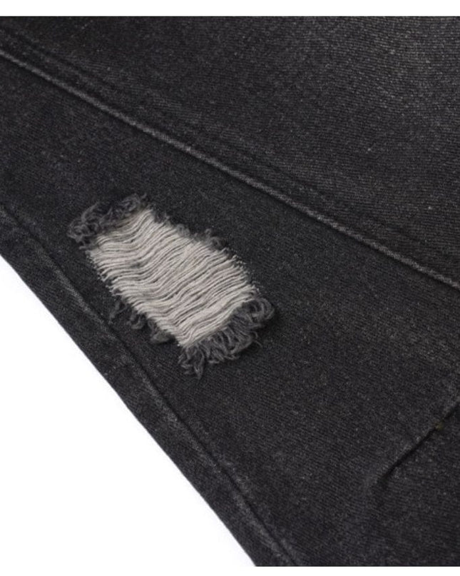 TALKLESSFASHION Retro Washed Ripped & Stitch Jeans