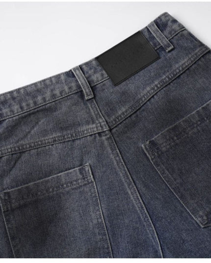 TALKLESSFASHION Retro Washed Ripped & Stitch Jeans
