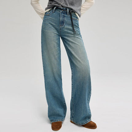 TALKLESSFASHION Retro Wide-Leg Denim Elegance
