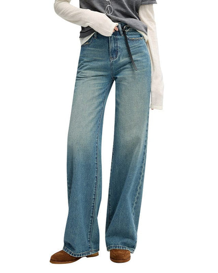 TALKLESSFASHION Retro Wide-Leg Denim Elegance