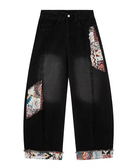TALKLESSFASHION Retro Worn Stitching EdgingJean—5558
