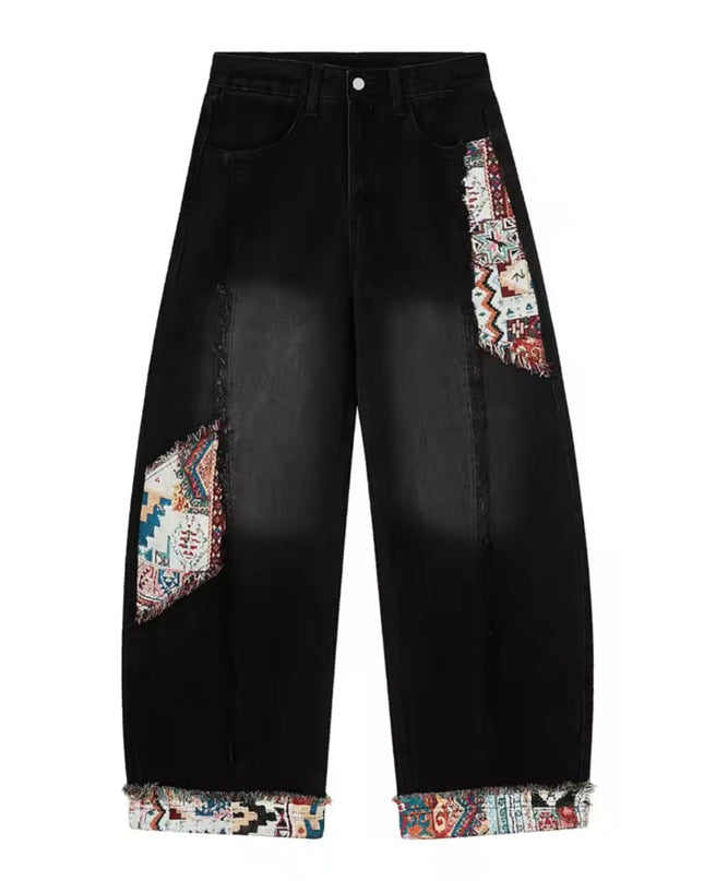 TALKLESSFASHION Retro Worn Stitching EdgingJean—5558