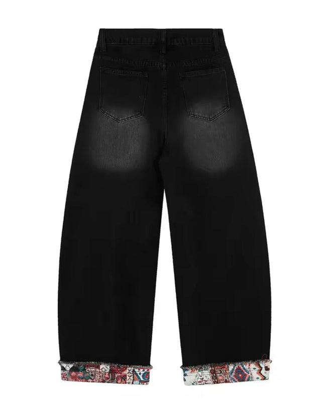 TALKLESSFASHION Retro Worn Stitching EdgingJean—5558