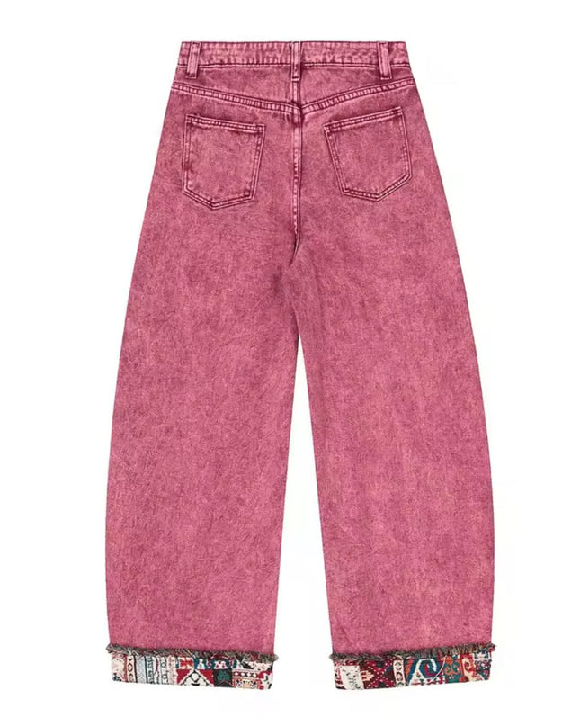 TALKLESSFASHION Retro Worn Stitching EdgingJean—5558