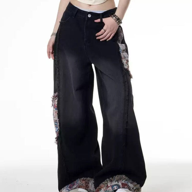 TALKLESSFASHION Retro Worn Stitching EdgingJean—5558