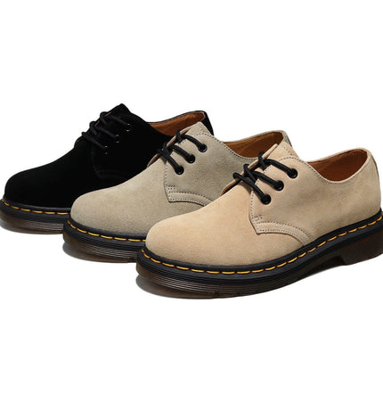 TALKLESSFASHION Reverse velvet 1461 low-top small leather shoes, women's leather, British style plus-size boots, round-toed men's casual workwear, Martin shoes
