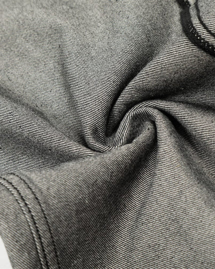 TALKLESSFASHION reversed, wearing large pocket printed jeans