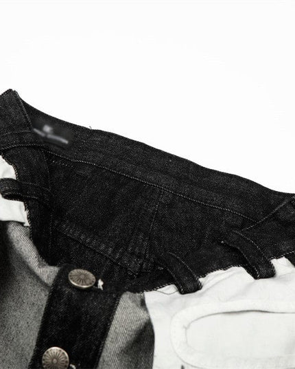 TALKLESSFASHION reversed, wearing large pocket printed jeans