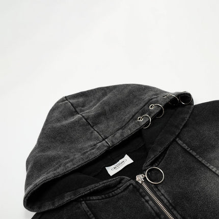 TALKLESSFASHION Ringed Echo Hoodie Jacket