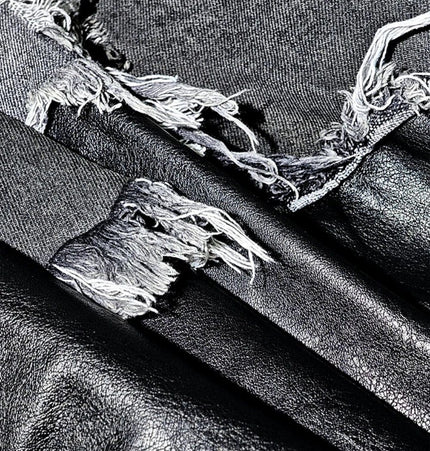 THETLSTUDIO Ripped Printed Wide-Leg Jeans