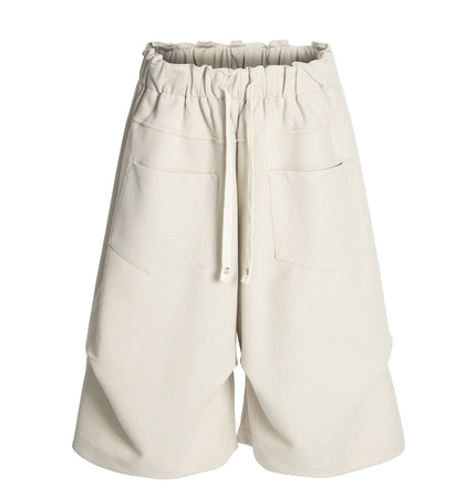 TALKLESSFASHION S / apricot K534 American summer high-end versatile street trend pleats reverse design men's loose five-point casual shorts