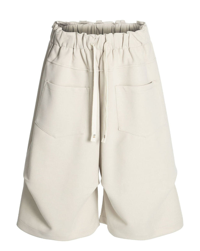 TALKLESSFASHION S / apricot K534 American summer high-end versatile street trend pleats reverse design men's loose five-point casual shorts