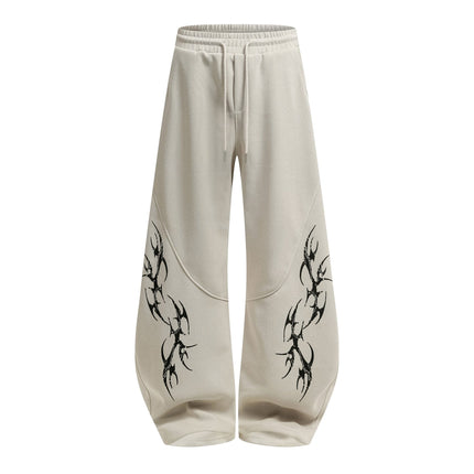 TALKLESSFASHION S / apricot Retro Scimitar Wide-Leg Sweatpants