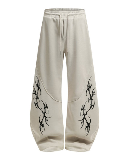 TALKLESSFASHION S / apricot Retro Scimitar Wide-Leg Sweatpants