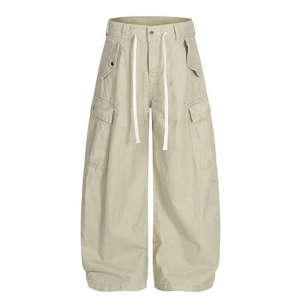 TALKLESSFASHION S / apricot TALKLESSFASHION: Urban Edge Multi-Pocket Scimitar Slacks