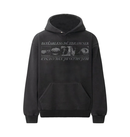 THETLSTUDIO S / black 2019 American retro trend heavy compound wash abstract pattern design men's hooded loose hooded sweatshirt