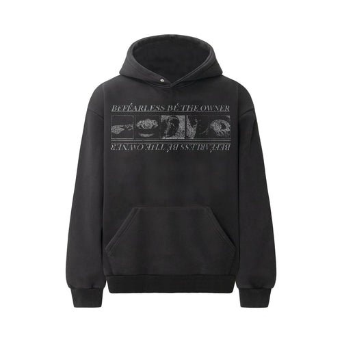 THETLSTUDIO S / black 2019 American retro trend heavy compound wash abstract pattern design men's hooded loose hooded sweatshirt