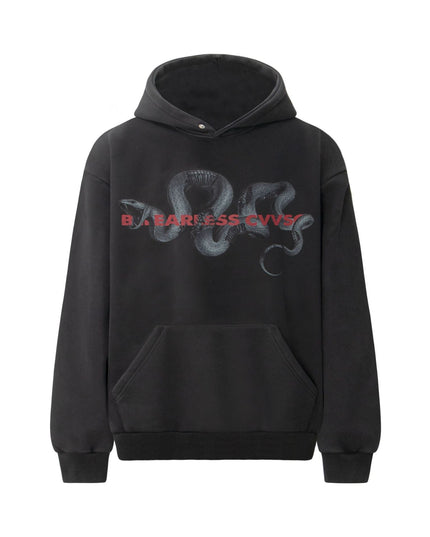 TALKLESSFASHION S / black 2022 American retro trend heavy compound washed snake year limited design men's hooded loose hooded sweatshirt