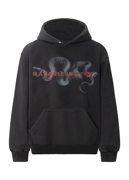 THETLSTUDIO S / black 2022 American retro trend heavy compound washed snake year limited design men's hooded loose hooded sweatshirt