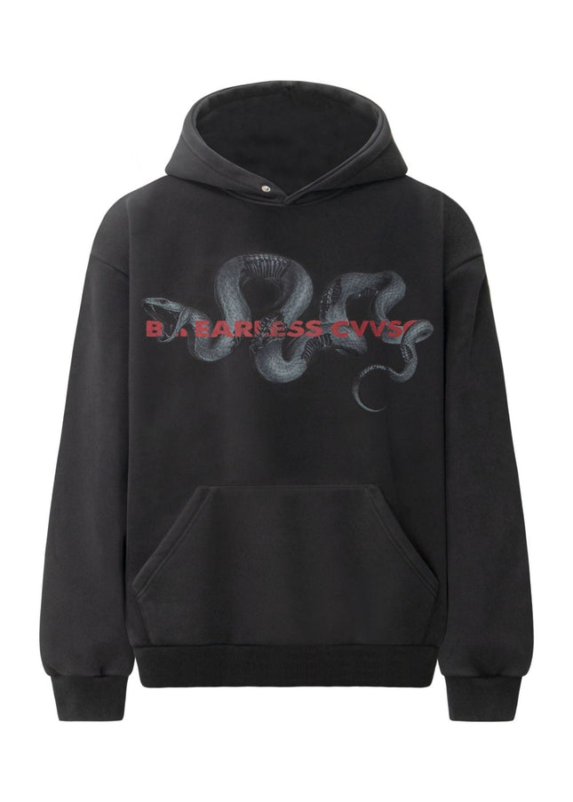 TALKLESSFASHION S / black 2022 American retro trend heavy compound washed snake year limited design men's hooded loose hooded sweatshirt