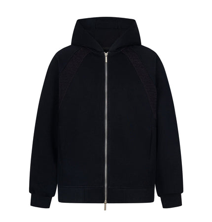 THETLSTUDIO S / black 2879 American retro high street trend men's and women's high-end solid color versatile design men's zipper hooded sweatshirt