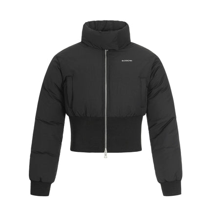 TALKLESSFASHION S / black Cinched Waist Padded Jacket