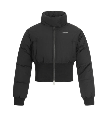 TALKLESSFASHION S / black Cinched Waist Padded Jacket
