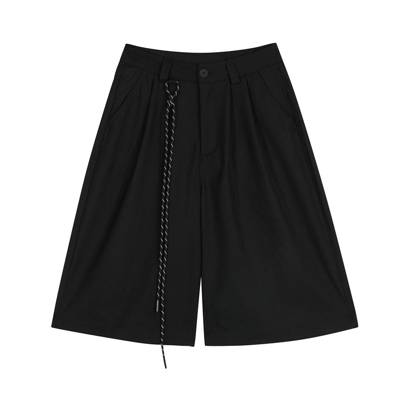 American Retro Deconstructed Pleated Capri Shorts
