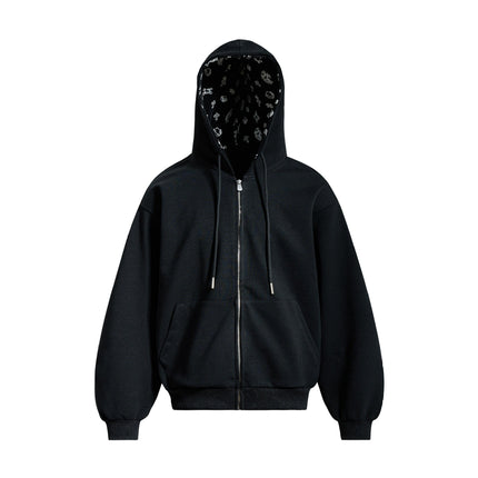 TALKLESSFASHION S / black EON 26 spring new spot American street trend simple and versatile loose hooded sweatshirt jacket for men