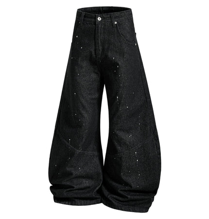 THETLSTUDIO S / black EON 26 spring new spot American street trendy high street individual design scimitar denim trousers