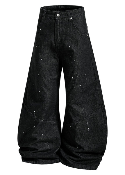 THETLSTUDIO S / black EON 26 spring new spot American street trendy high street individual design scimitar denim trousers