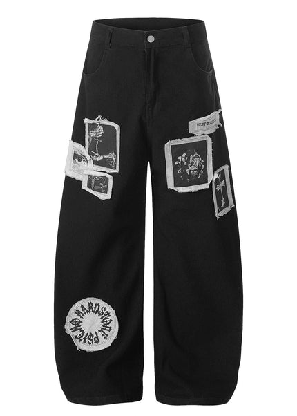 THETLSTUDIO S / black EON 26 spring new spot American street trendy high street individual pattern design casual trousers men