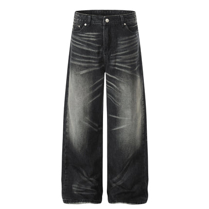 TALKLESSFASHION S / black EON 26 spring New spot American street trendy high street individual wash design denim trousers men