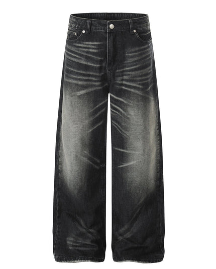 TALKLESSFASHION S / black EON 26 spring New spot American street trendy high street individual wash design denim trousers men