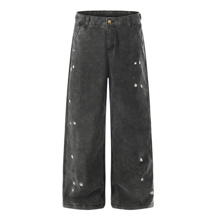 TALKLESSFASHION S / black EON 26 spring new spot American street trendy high street personality splash ink design casual trousers men