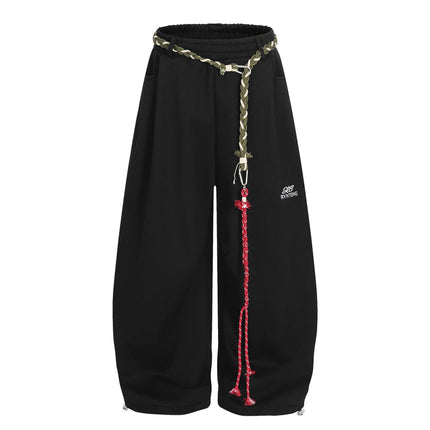 TALKLESSFASHION S / black Fleece Scimitar Wide-Leg Sweatpants