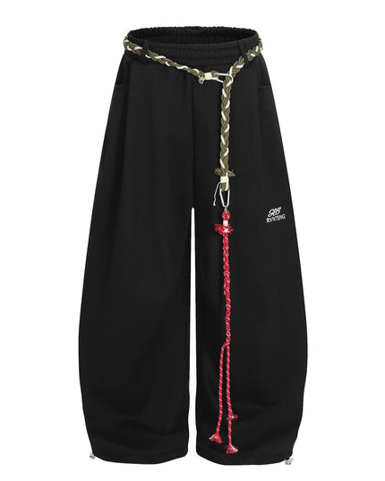 TALKLESSFASHION S / black Fleece Scimitar Wide-Leg Sweatpants