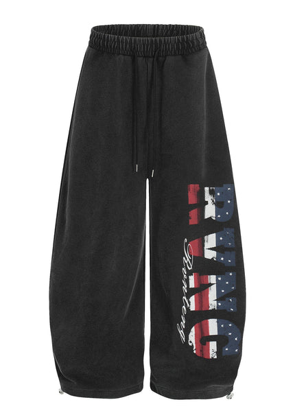 THETLSTUDIO S / black Jiayiku trendy brand 2025 new American retro scimitar pants, star-striped sweatpants, men's and women's loose wide-leg trousers