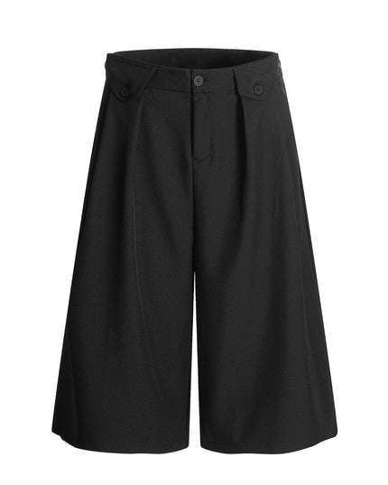 TALKLESSFASHION S / black K336 American summer high-end versatile street trend solid color pendant design men's loose cropped casual trousers