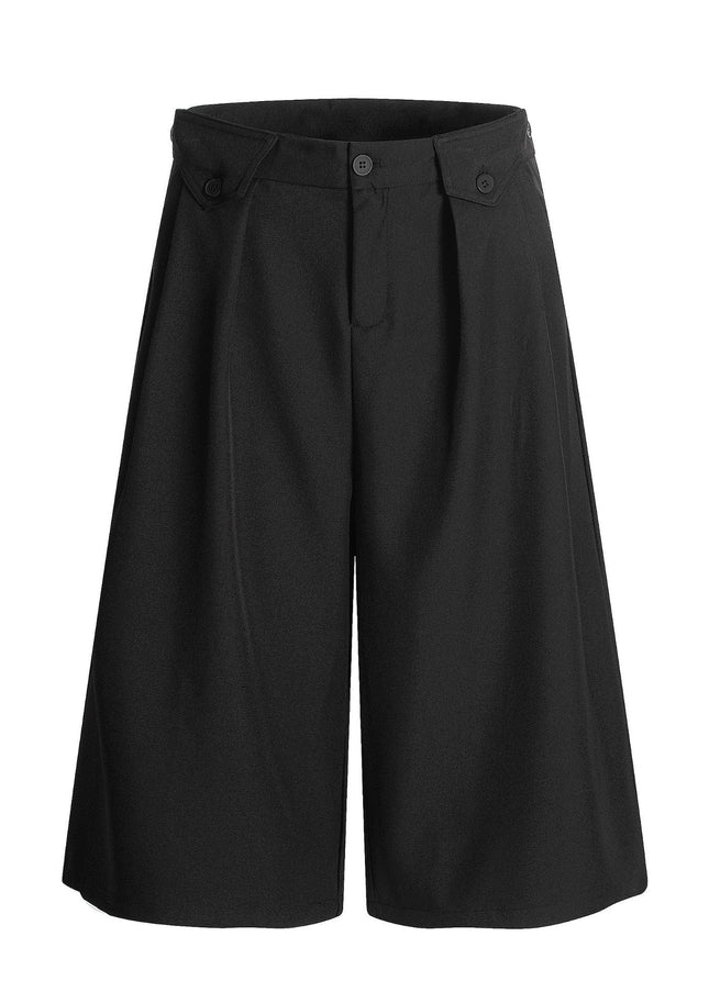 TALKLESSFASHION S / black K336 American summer high-end versatile street trend solid color pendant design men's loose cropped casual trousers