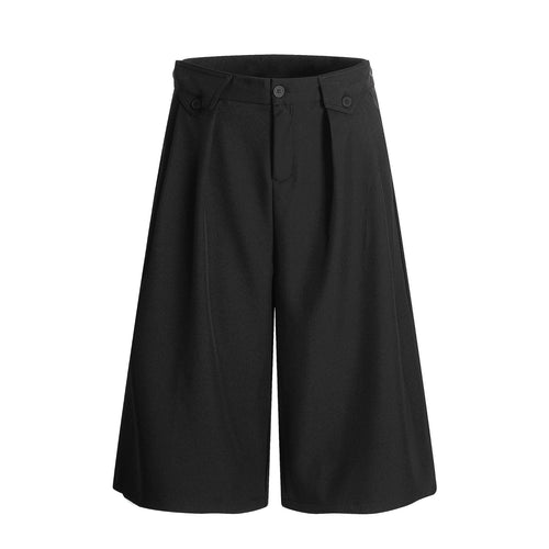 THETLSTUDIO S / black K336 American summer high-end versatile street trend solid color pendant design men's loose cropped casual trousers