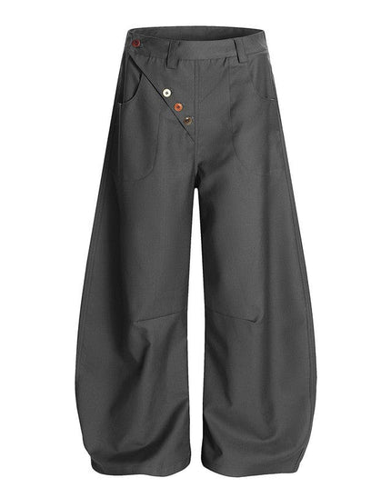 TALKLESSFASHION S / Black K339 GXFortune Premium American Commuter Drape Black Scimitar Trousers for Men and Women