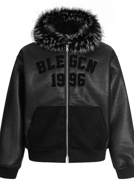 THETLSTUDIO S / black Lambswool Pilot Fur Collar Jacket