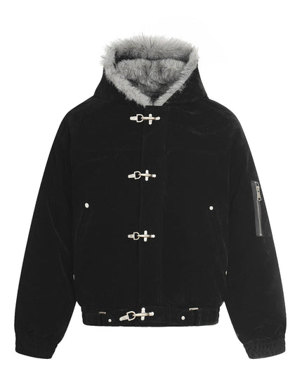 TALKLESSFASHION S / black Old Money Suede Wool Collar Jacket