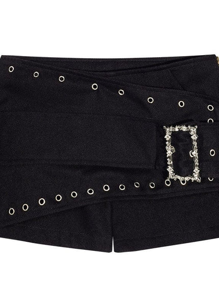 THETLSTUDIO S / Black Original Stock Milk Cool Molly Original design studded black ultra shorts female punk hot girl low-waisted slimming American hot pants