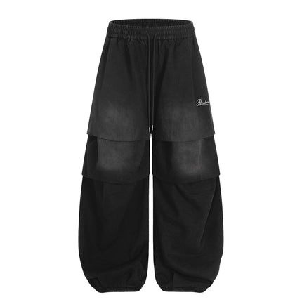 TALKLESSFASHION S / black Paratrooper Wide Leg Jeans