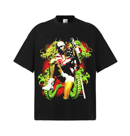 THETLSTUDIO S / Black short sleeve 2026 Cross-border Playboi Carti Summer Cotton Short Sleeve T-Shirt Men's American Crew Neck Dropped Shoulder Couple Short Sleeves