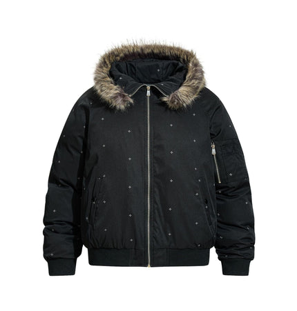 TALKLESSFASHION S / black Simple Versatile Hooded Padded Jacket